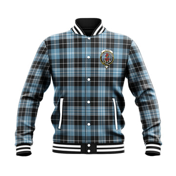 Clark Ancient Tartan Baseball Jacket with Family Crest