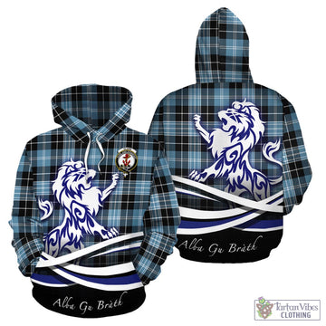 Clark Ancient Tartan Hoodie with Alba Gu Brath Regal Lion Emblem