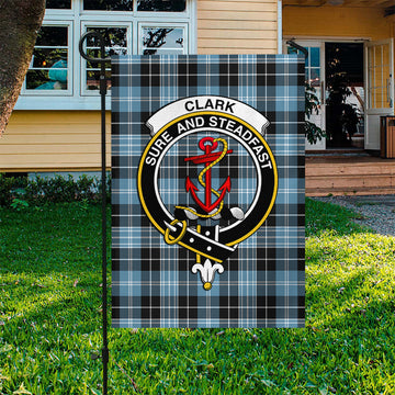 Clark Ancient Tartan Flag with Family Crest