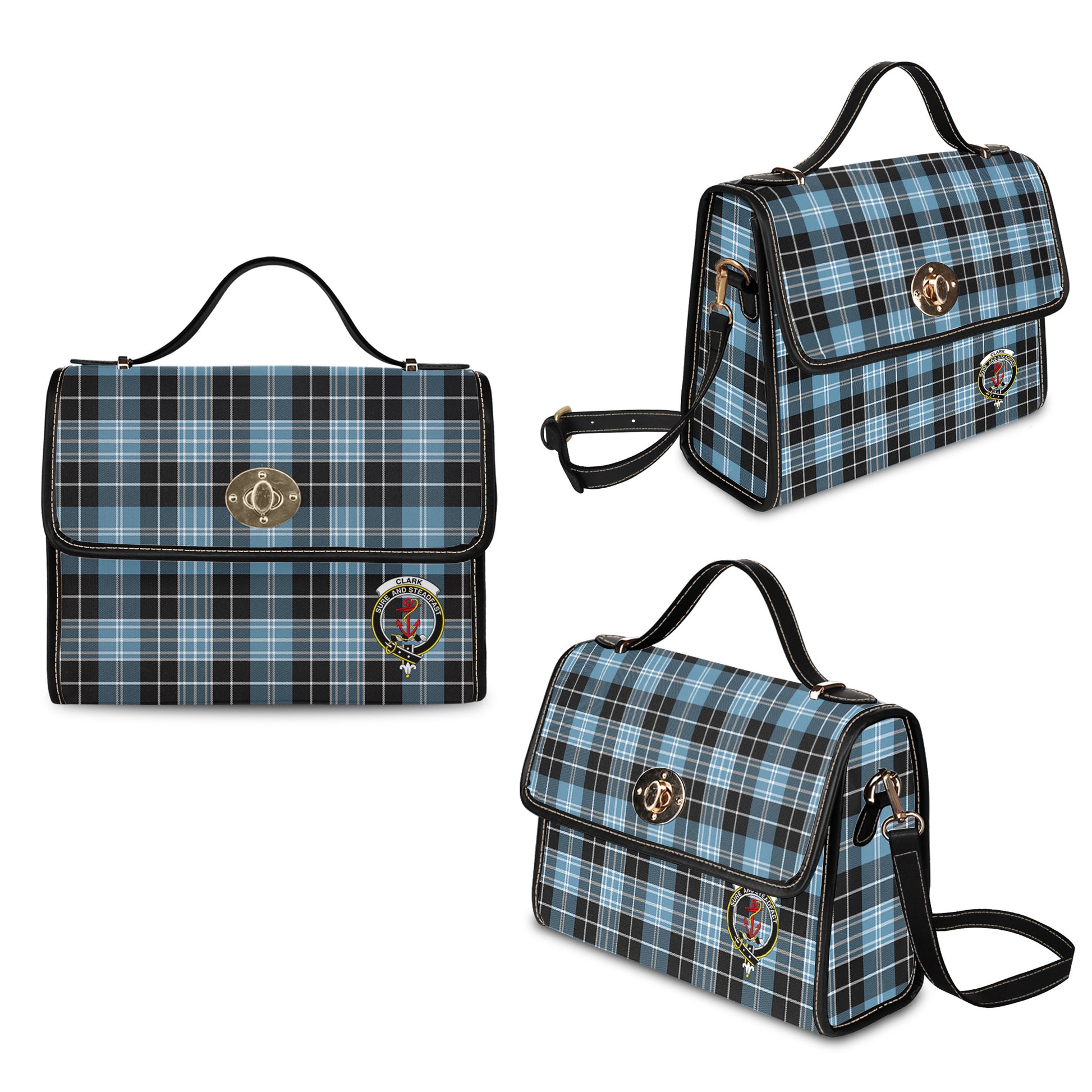 clark-ancient-tartan-leather-strap-waterproof-canvas-bag-with-family-crest