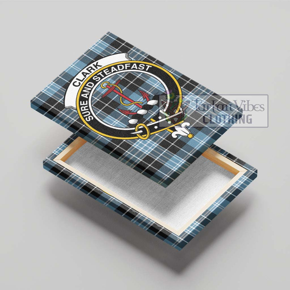 Clark Ancient Tartan Canvas Print Wall Art with Family Crest - Tartan Vibes Clothing