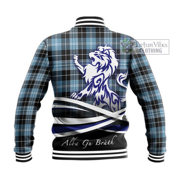 Clark Ancient Tartan Baseball Jacket with Alba Gu Brath Regal Lion Emblem