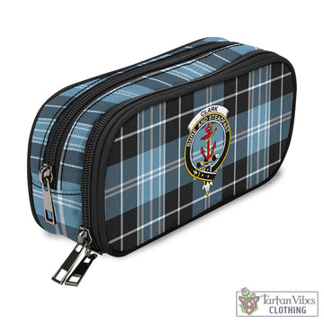 Clark Ancient Tartan Pen and Pencil Case with Family Crest