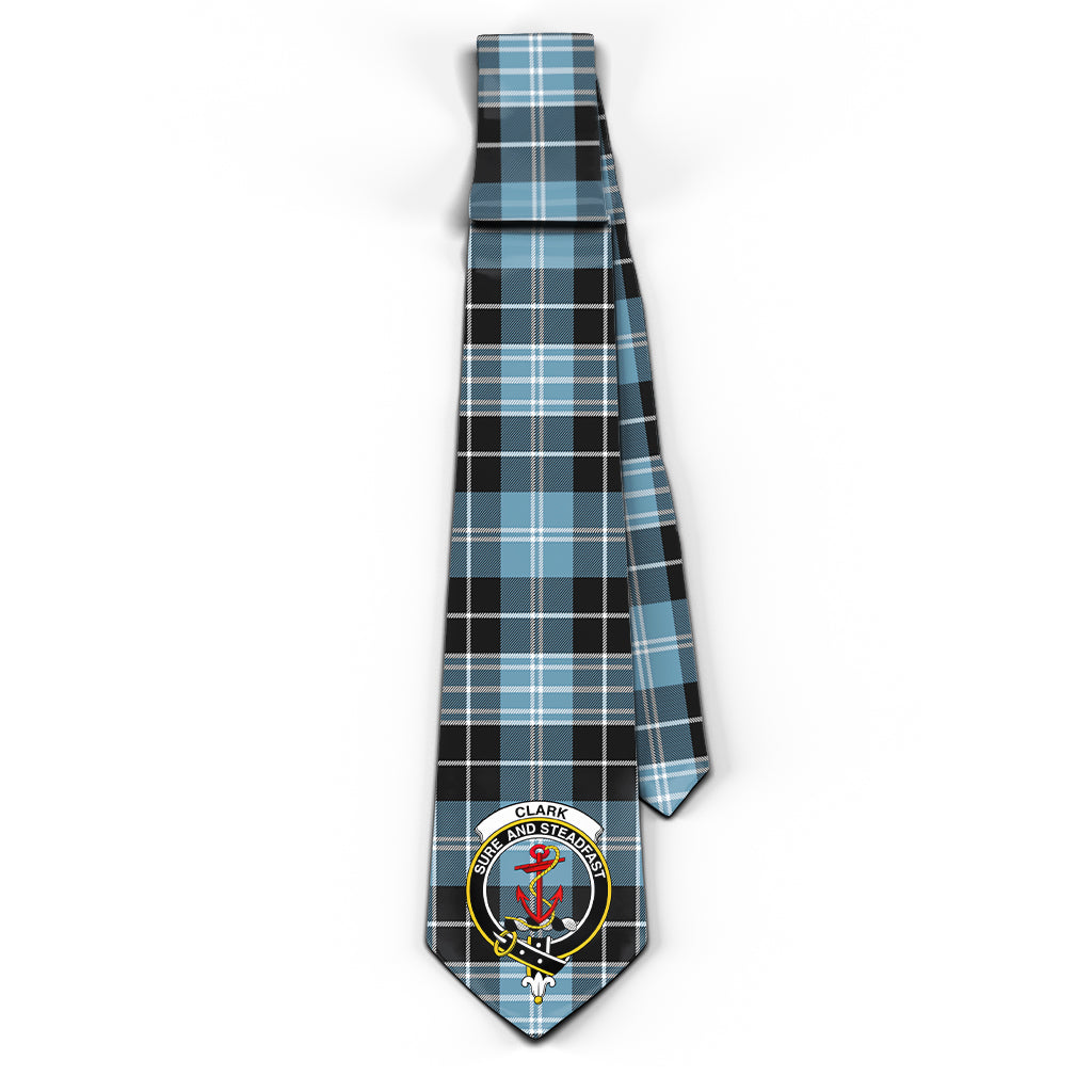 Clark Ancient Tartan Classic Necktie with Family Crest - Tartan Vibes Clothing