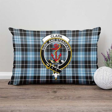 Clark Ancient Tartan Pillow Cover with Family Crest