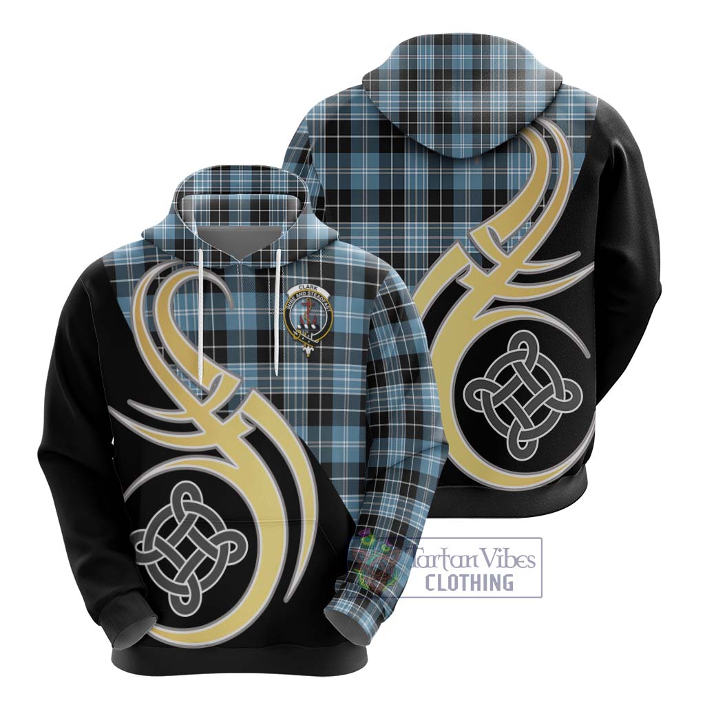 Clark Ancient Tartan Hoodie with Family Crest and Celtic Symbol Style - Tartan Vibes Clothing