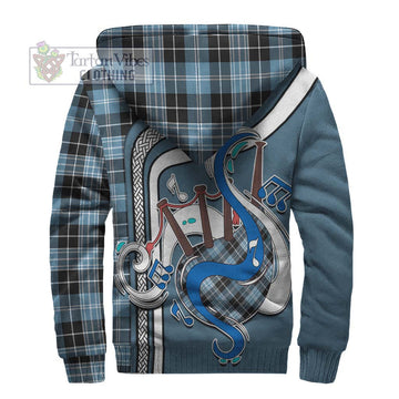 Clark Ancient Tartan Sherpa Hoodie with Epic Bagpipe Style