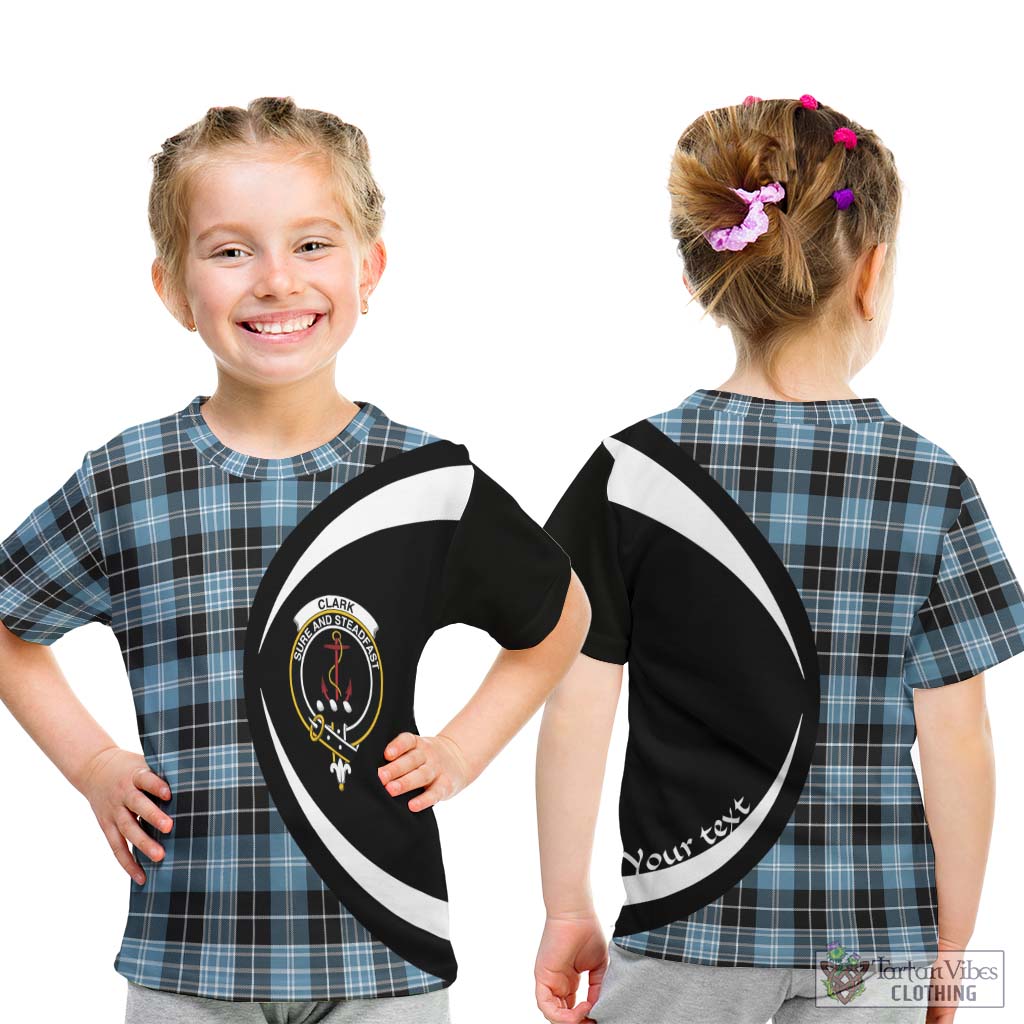 Clark Ancient Tartan Kid T-Shirt with Family Crest Circle Style - Tartan Vibes Clothing