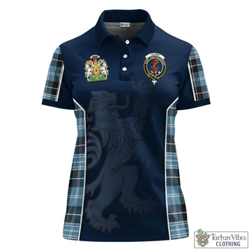 Clark Ancient Tartan Women's Polo Shirt with Family Crest and Lion Rampant Vibes Sport Style