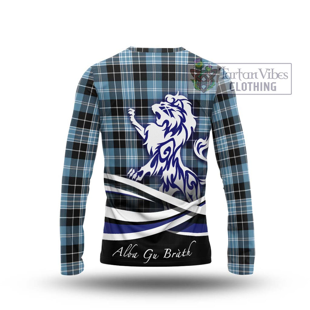 Clark Ancient Tartan Long Sleeve T-Shirt with Alba Gu Brath Regal Lion Emblem - Tartanvibesclothing Shop