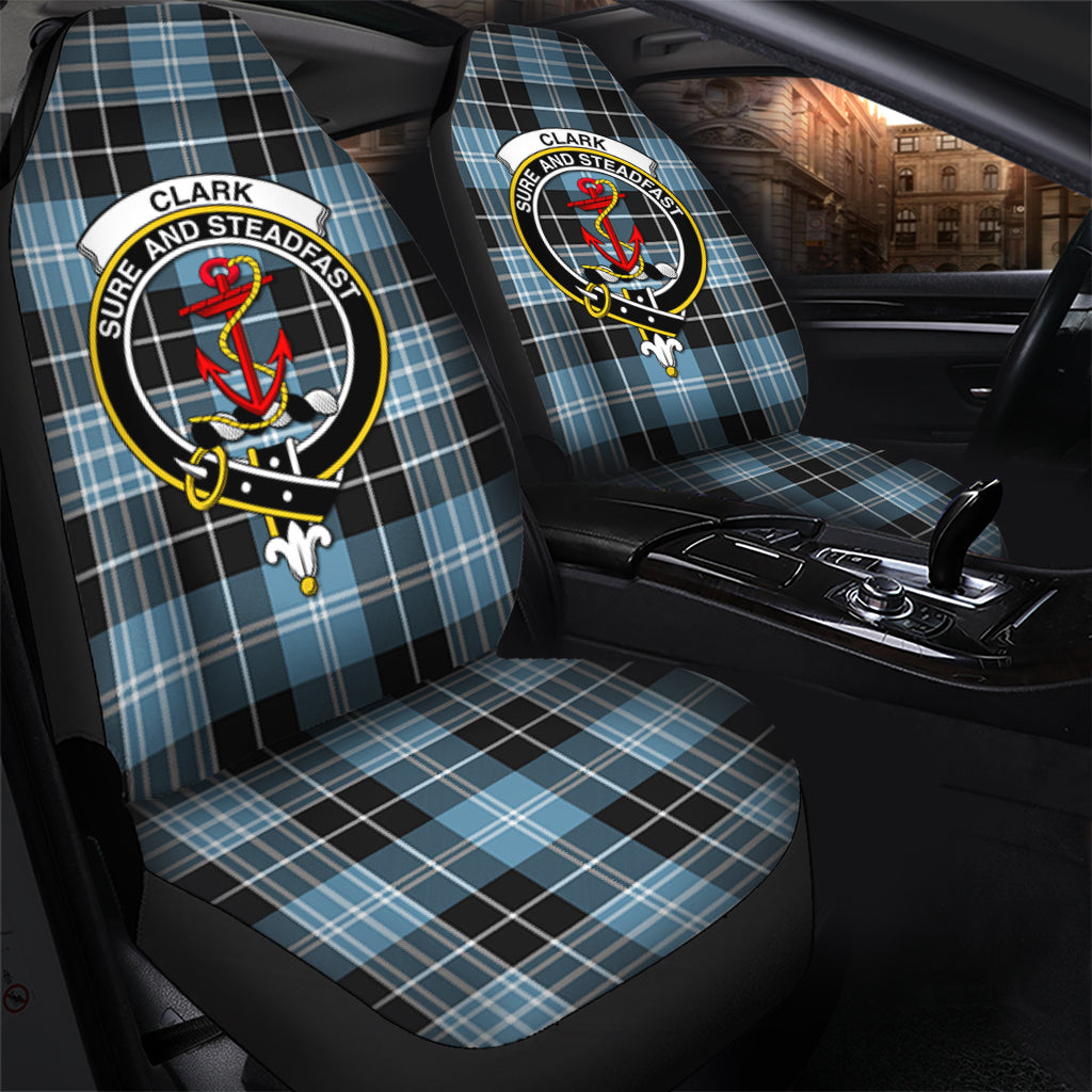 Clark Ancient Tartan Car Seat Cover with Family Crest - Tartanvibesclothing