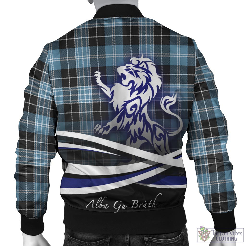 Tartan Vibes Clothing Clark Ancient Tartan Bomber Jacket with Alba Gu Brath Regal Lion Emblem