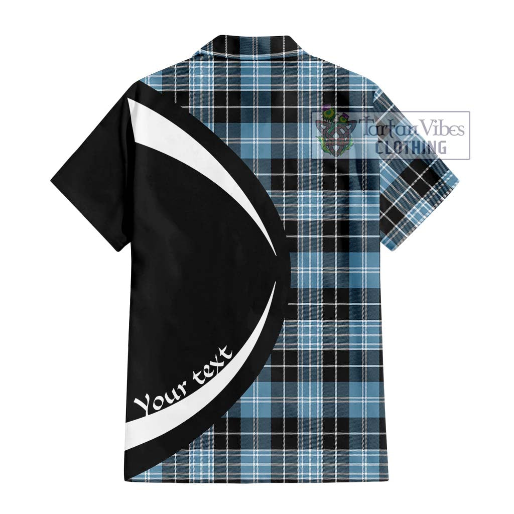 Clark Ancient Tartan Short Sleeve Button Up with Family Crest Circle Style - Tartan Vibes Clothing