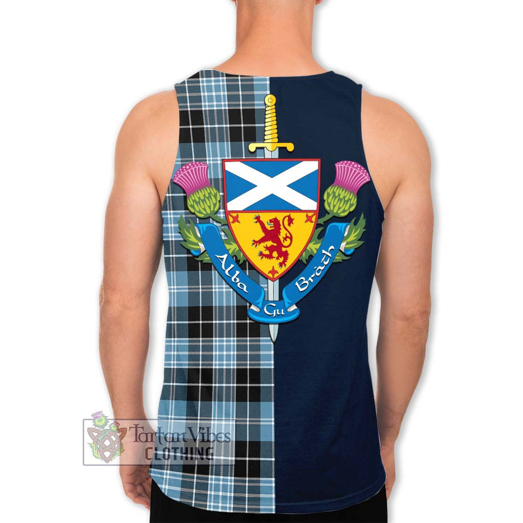 Tartan Vibes Clothing Clark Ancient Tartan Men's Tank Top with Scottish Lion Royal Arm Half Style