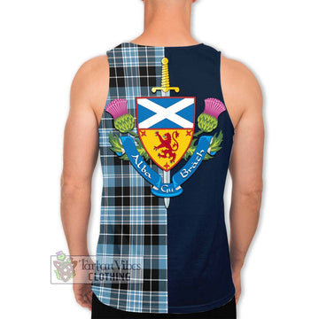 Clark Ancient Tartan Men's Tank Top Alba with Scottish Lion Royal Arm Half Style