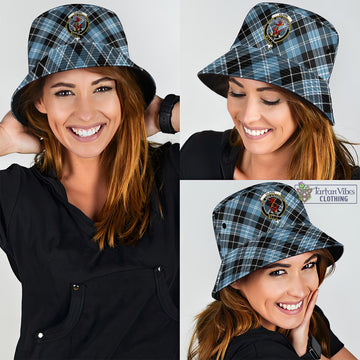 Clark Ancient Tartan Bucket Hat with Family Crest