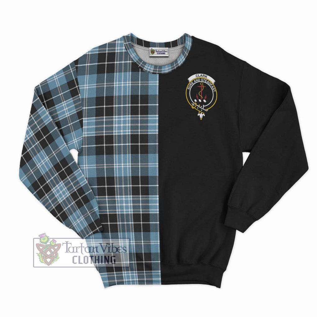 Clark Ancient Tartan Sweatshirt with Family Crest and Half Of Me Style - Tartanvibesclothing Shop