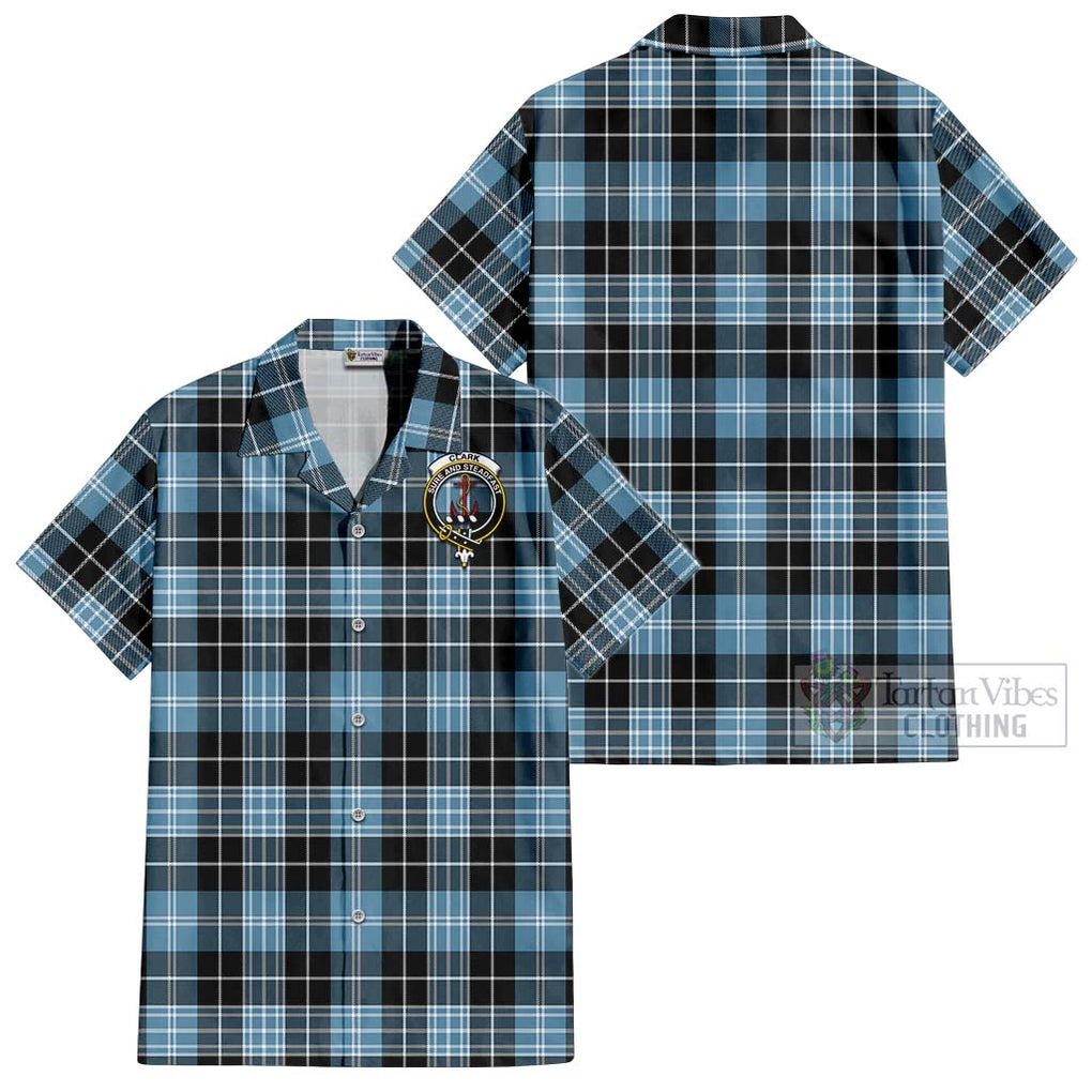 Clark Ancient Tartan Cotton Hawaiian Shirt with Family Crest Kid - Tartan Vibes Clothing