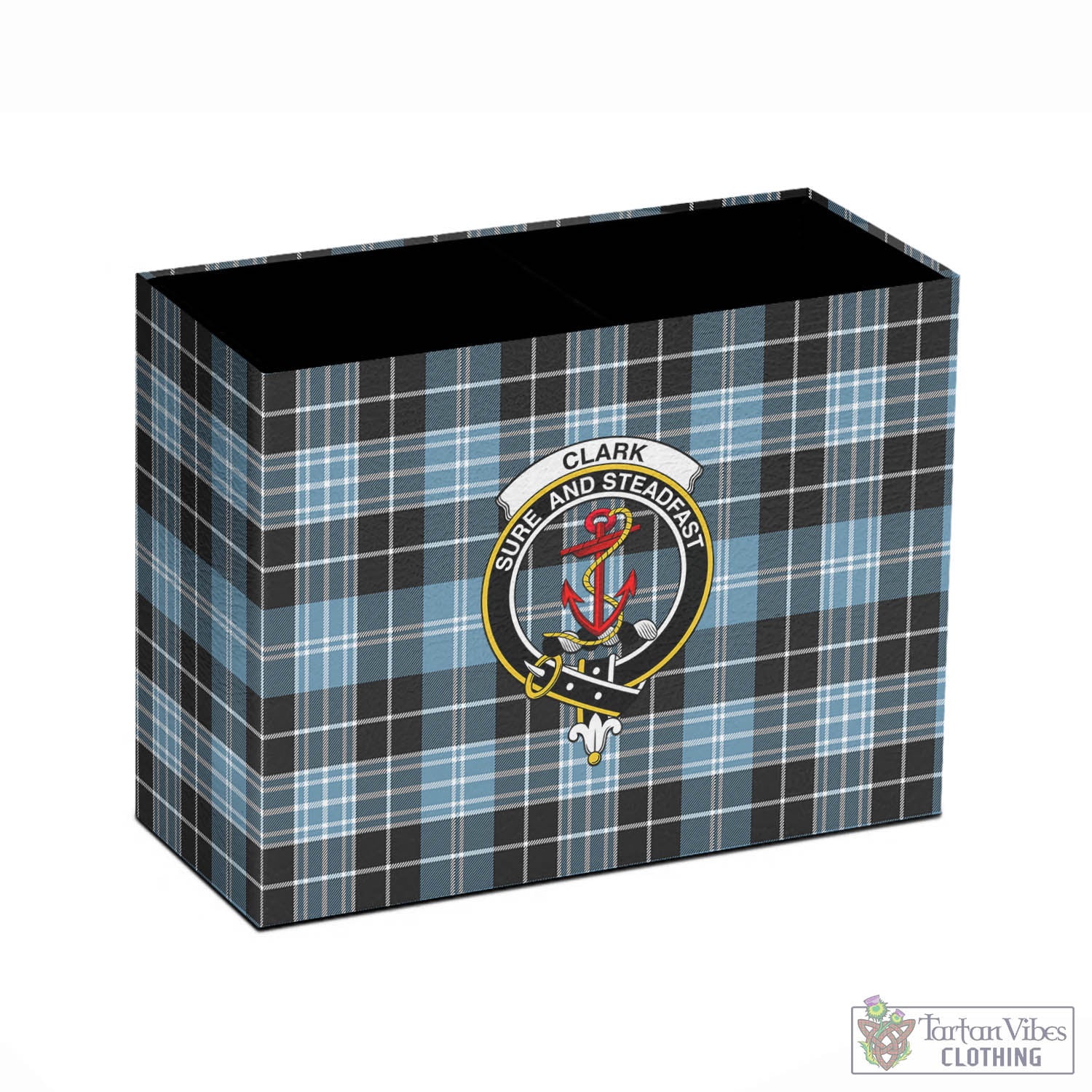 Tartan Vibes Clothing Clark Ancient Tartan Pen Holder with Family Crest