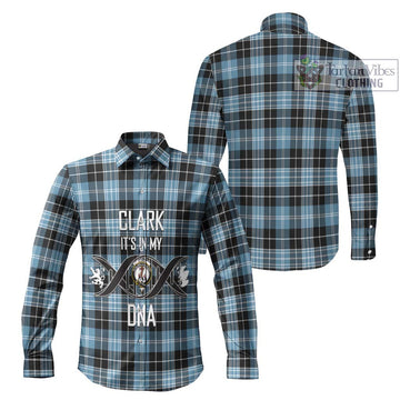 Clark Ancient Tartan Long Sleeve Button Shirt with Family Crest DNA In Me Style