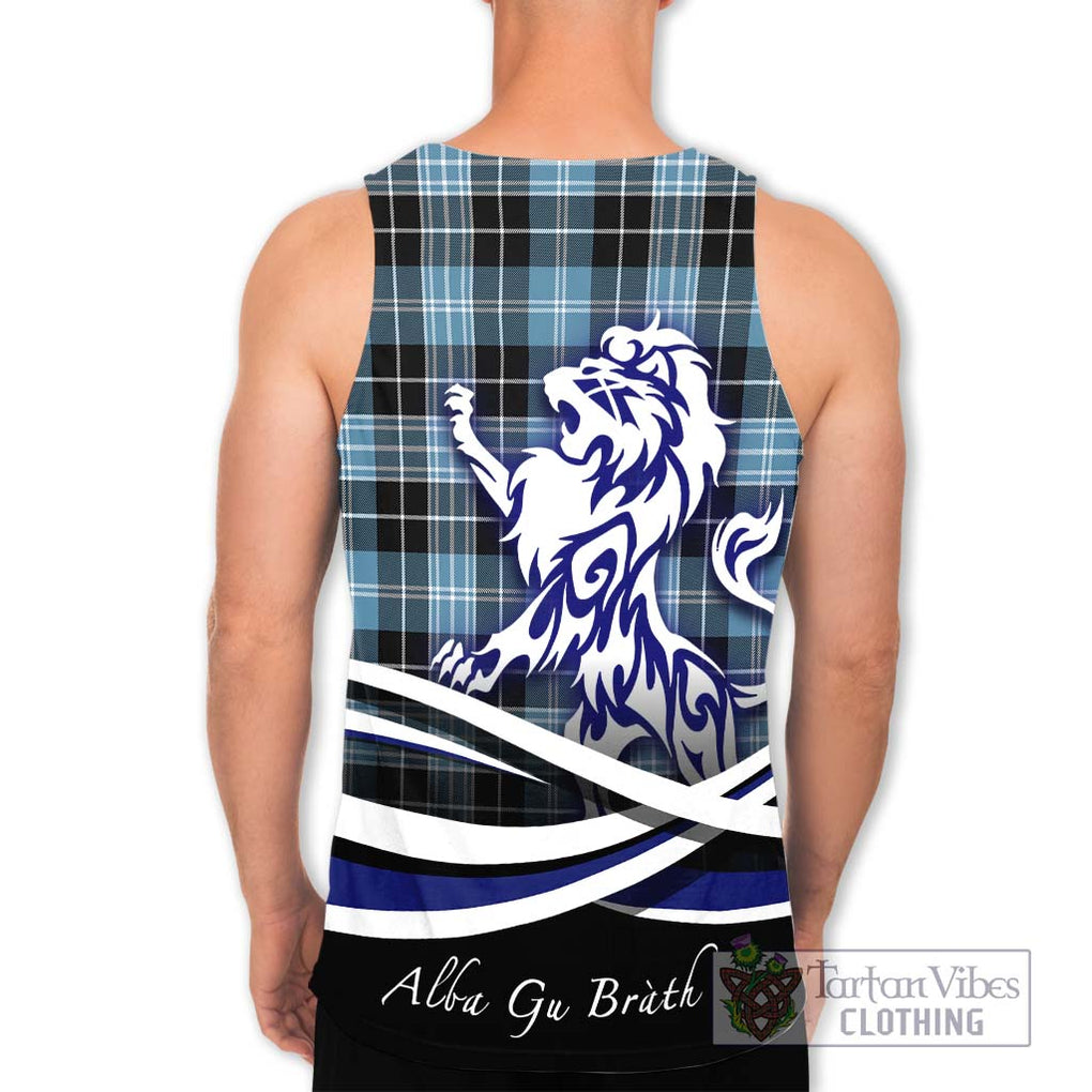 Clark Ancient Tartan Men's Tank Top with Alba Gu Brath Regal Lion Emblem - Tartanvibesclothing Shop