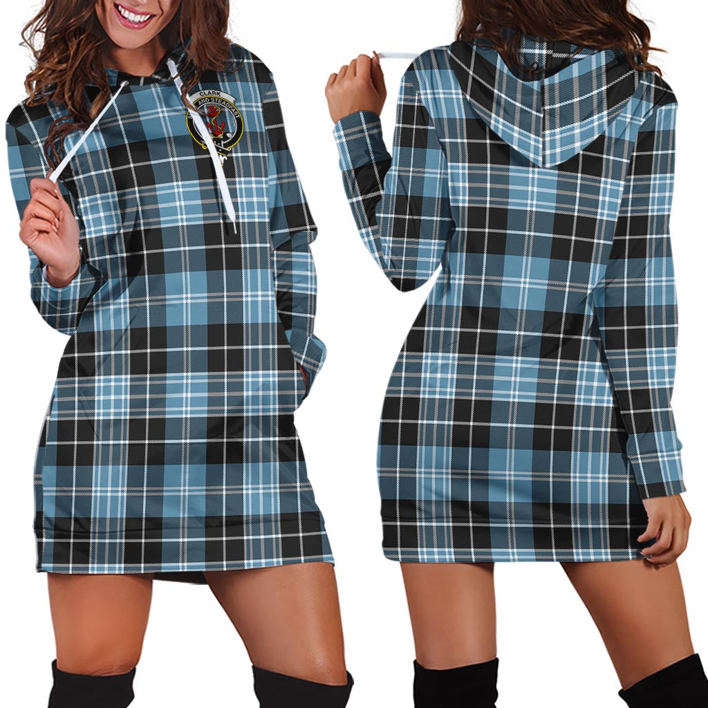 Clark Ancient Tartan Hoodie Dress with Family Crest - Tartan Vibes Clothing