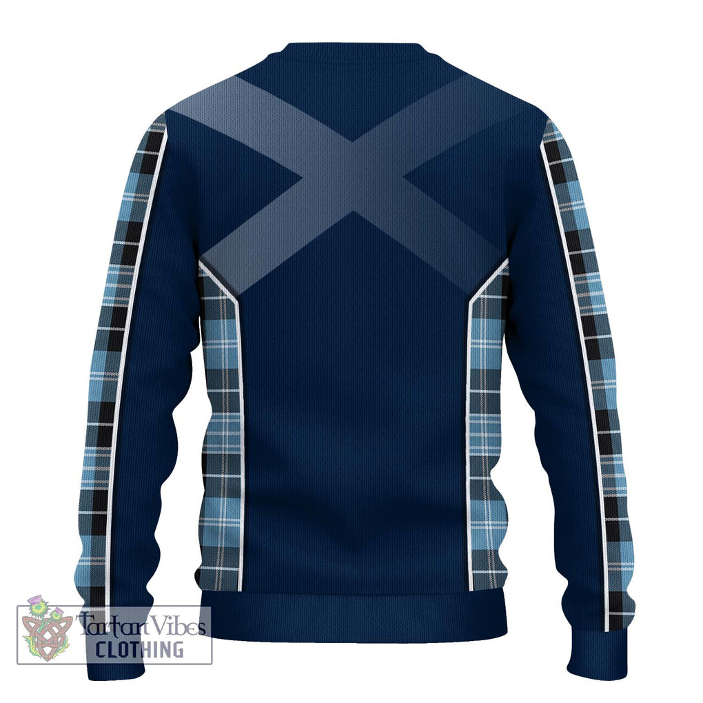 Clark Ancient Tartan Knitted Sweater with Family Crest and Lion Rampant Vibes Sport Style - Tartan Vibes Clothing