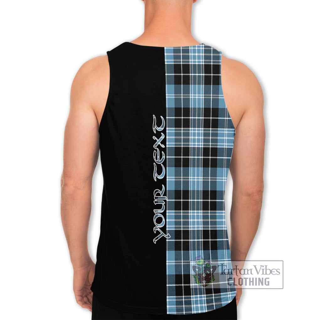 Clark Ancient Tartan Men's Tank Top with Family Crest and Half Of Me Style - Tartanvibesclothing Shop