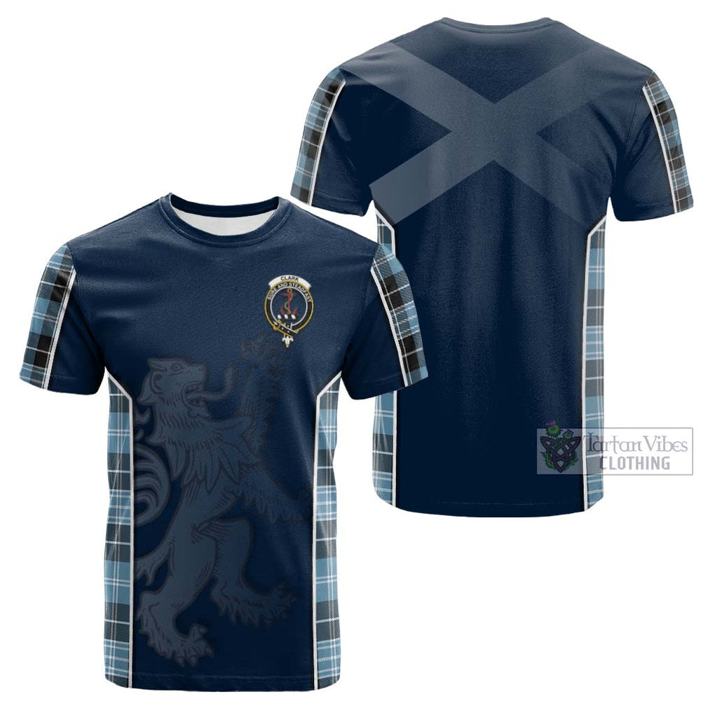 Tartan Vibes Clothing Clark Ancient Tartan Cotton T-shirt with Family Crest and Lion Rampant Vibes Sport Style