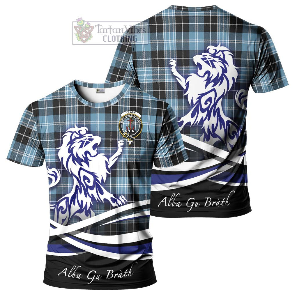 Tartan Vibes Clothing Clark Ancient Tartan Cotton T-shirt with Alba Gu Brath Regal Lion Emblem