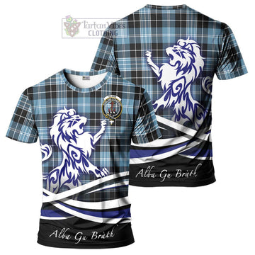 Clark Ancient Tartan Cotton T-shirt with Alba Gu Brath Regal Lion Emblem