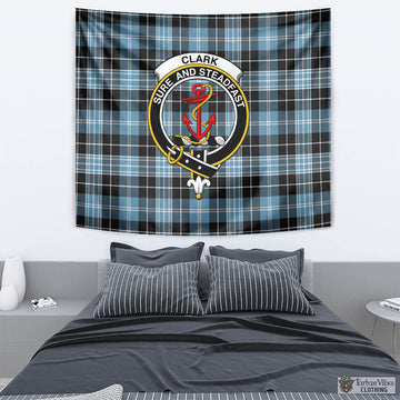 Clark Ancient Tartan Tapestry Wall Hanging and Home Decor for Room with Family Crest