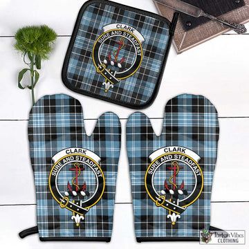 Clark Ancient Tartan Combo Oven Mitt & Pot-Holder with Family Crest