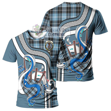 Clark Ancient Tartan T-Shirt with Epic Bagpipe Style