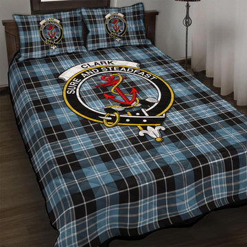 Clark Ancient Tartan Quilt Bed Set with Family Crest