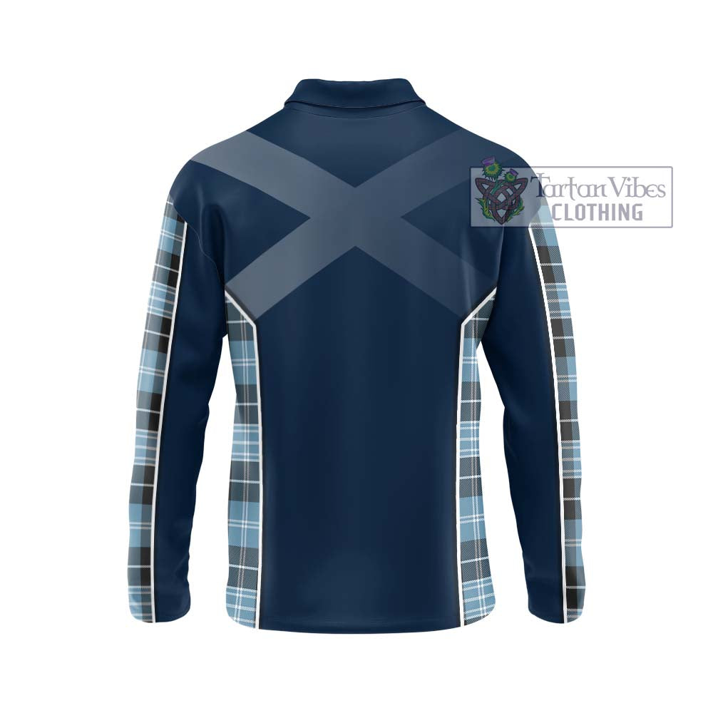 Clark Ancient Tartan Long Sleeve Polo Shirt with Family Crest and Lion Rampant Vibes Sport Style - Tartan Vibes Clothing