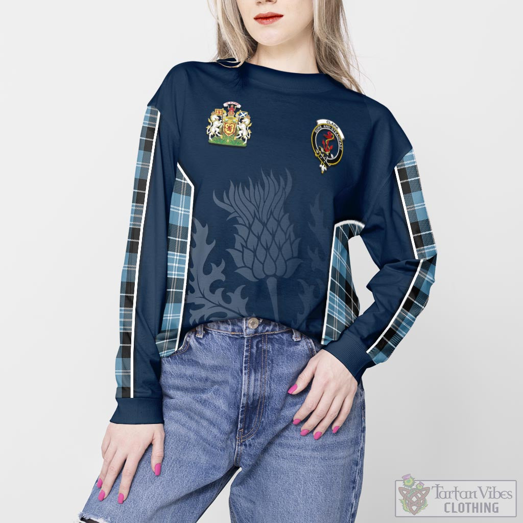 Tartan Vibes Clothing Clark Ancient Tartan Sweatshirt with Family Crest and Scottish Thistle Vibes Sport Style