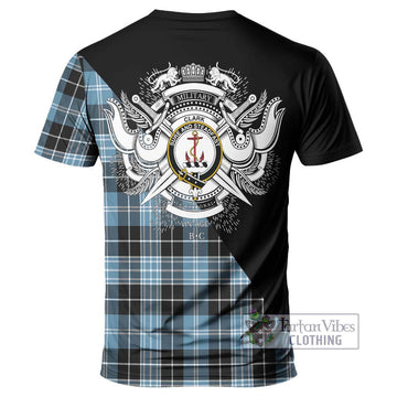 Clark Ancient Tartan T-Shirt with Family Crest and Military Logo Style