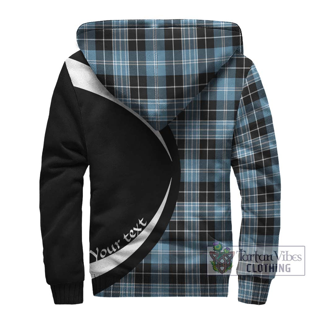 Clark Ancient Tartan Sherpa Hoodie with Family Crest Circle Style - Tartan Vibes Clothing