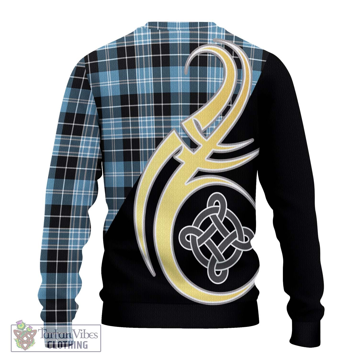 Clark Ancient Tartan Knitted Sweater with Family Crest and Celtic Symbol Style - Tartan Vibes Clothing