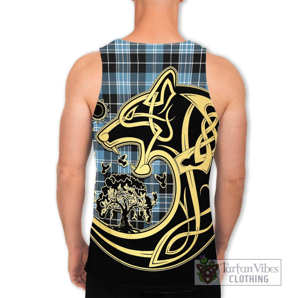 Clark Ancient Tartan Men's Tank Top with Family Crest Celtic Wolf Style - Tartan Vibes Clothing