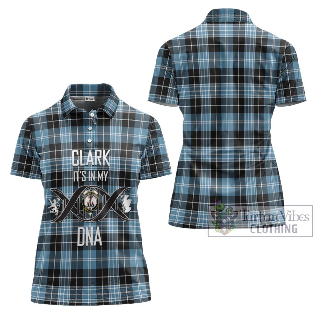 Clark Ancient Tartan Women's Polo Shirt with Family Crest DNA In Me Style - Tartanvibesclothing Shop