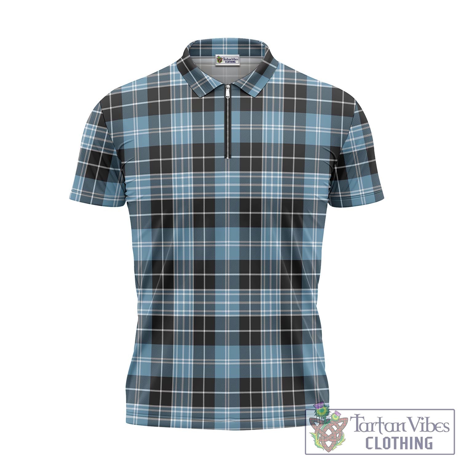 Tartan Vibes Clothing Clark Ancient Tartan Zipper Polo Shirt