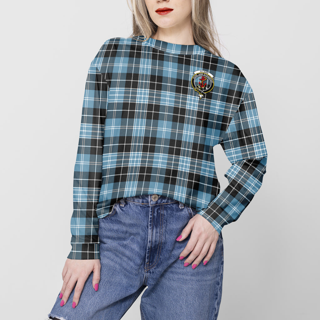 Clark Ancient Tartan Sweatshirt with Family Crest - Tartan Vibes Clothing