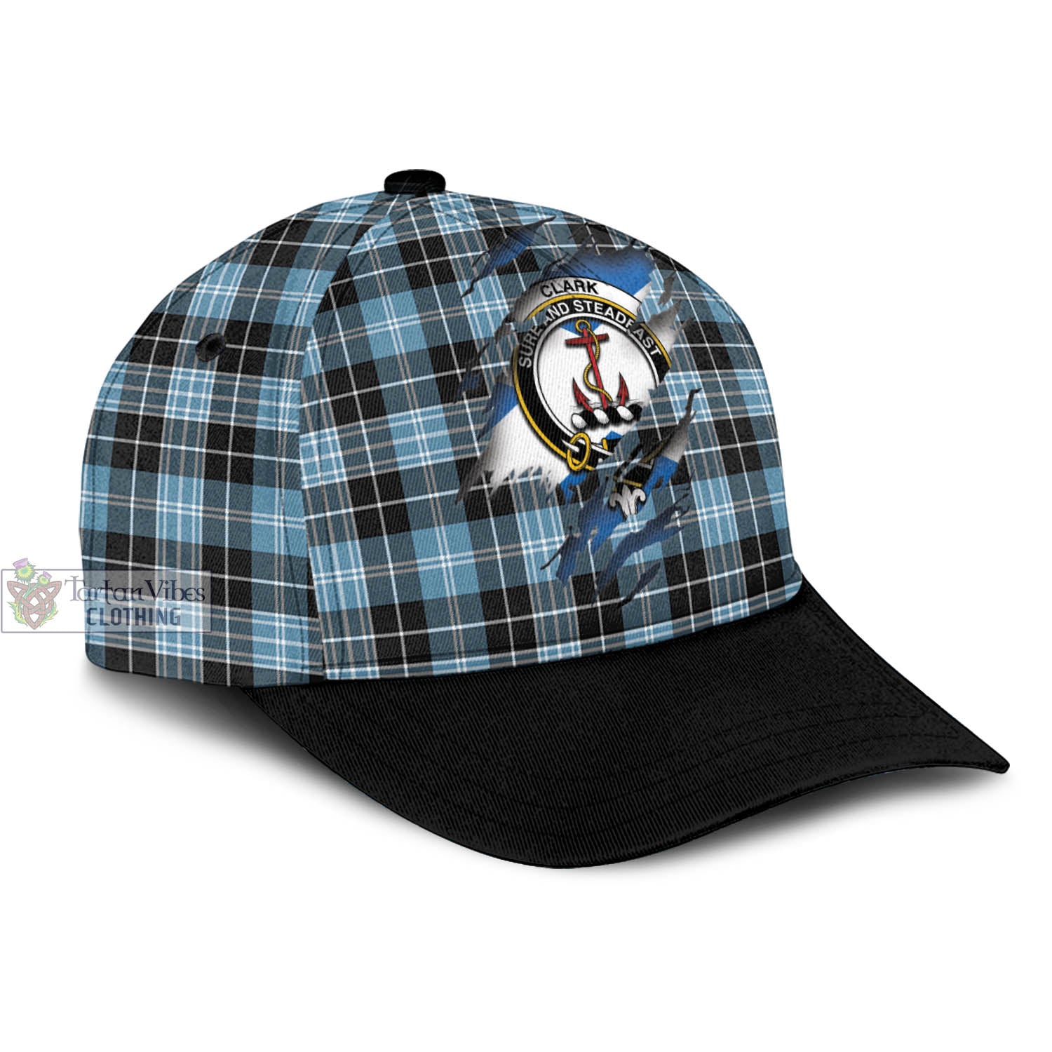 Tartan Vibes Clothing Clark Ancient Tartan Classic Cap with Family Crest In Me Style