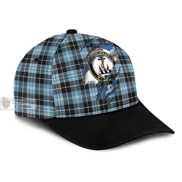 Clark Ancient Tartan Classic Cap with Family Crest In Me Style