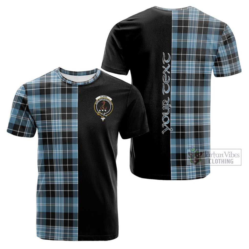 Tartan Vibes Clothing Clark Ancient Tartan Cotton T-shirt with Family Crest and Half Of Me Style