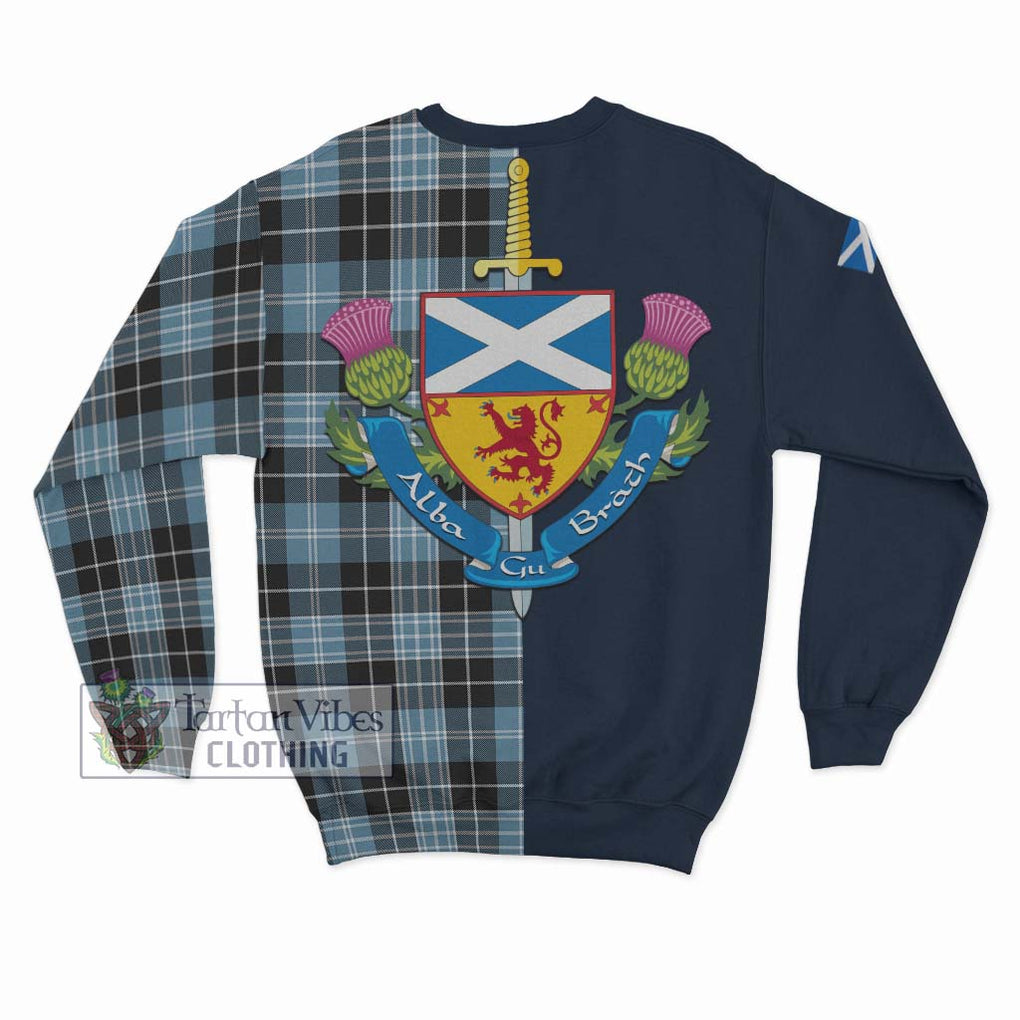 Tartan Vibes Clothing Clark Ancient Tartan Sweatshirt with Scottish Lion Royal Arm Half Style