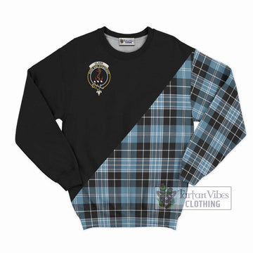 Clark Ancient Tartan Sweatshirt with Family Crest and Military Logo Style