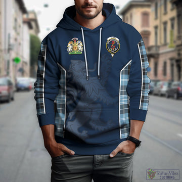 Clark Ancient Tartan Hoodie with Family Crest and Lion Rampant Vibes Sport Style